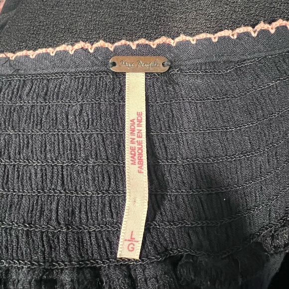 Free People long sleeve embroidered mini dress sz L - Picture 2 of 5